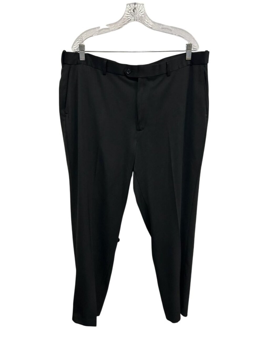 Savane 42x32 Mens Black Dress Pants Flat Front Old Money Timeless Style